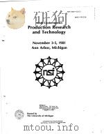 PRODUCTION RESEARCH AND TECHNOLOGY,NINTH CONFERENCE PDF电子版封面