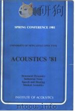 ACOUSTICS'81 SPRING CONFERENCE PDF电子版封面