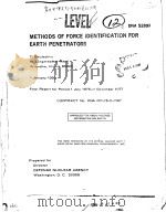METHODS OF FORCE IDENTIFICATION FOR EARTH PENETRATORS PDF电子版封面 T.BELYTSCHKO