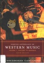 NORTON ANTHOLOGY OF WESTERN MUSIC VOLUME 1 PDF电子版封面 0393979903