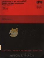 DEVELOPMENT OF THE ZINC-CHLORINE BATTERY FO UTILITY APPLICATIONS PARTS 4-APPENDIXES 1979 PDF电子版封面
