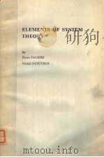 ELEMENTS OF SYSTEM THEORY PDF电子版封面 0720404401