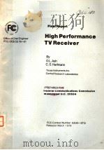 HIGH PERFORMANCE TV RECEIVER PDF电子版封面 D.L.ASH C.S.HARTMANN