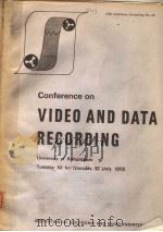 CONFERENCE ON VIDEO AND DATA RECORDING PDF电子版封面