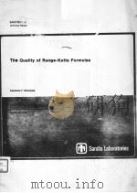 THE QUALITY OF RUNGE-KUTTA FORMULAS PDF电子版封面 LAWRENCE F.SHAMPINE