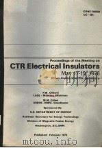 PROCEEDINGS OF THE MEETING ON CTR ELECTRICAL INSULATORS PDF电子版封面