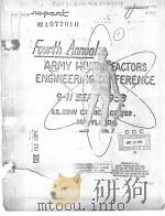 FOURTH ANNUAL ARMY HUMAN FACTORS ENGINEERING CONFERENCE PDF电子版封面