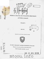 PROGRAM ANALYSIS AND EVALUATION DIRECTORATE ACTIVITIES SUMMARY VOLUME 1（ PDF版）