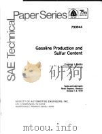 GASOLINE PRODUCTION AND SULFUR CONTENT PDF电子版封面 EUGENE I.MOTTE