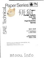 FURTHER RESULTS FROM THE 1978 FUEL ECONOMY SURVEY（ PDF版）