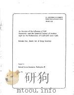 AN ANAIYSIS OF THE INFLUENCE OF CELL PARAMETERS AND THE SPECTRAL CONTENT OF INCIDENT LIGHT ON THE PE（ PDF版）