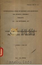 INTERNATIONAL ASSOCIATION OF METEOROLOGY PROGRAMME OF MEETINGS PDF电子版封面