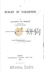 BUDGET OF PARADOXES PDF电子版封面
