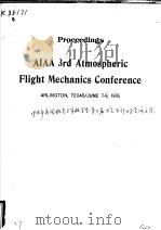 PROCEEDINGS ALAA 3RD ATMOSPHERIC FLIGHT MECHANICS CONFERENCE PDF电子版封面