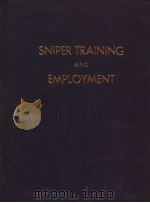 SNIPER TRAINING AND EMPLOYMENT PDF电子版封面