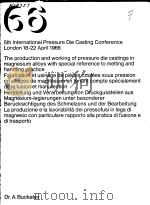 THE PRODUCTION AND WORKING OF PRESSURE DIE CASTINGS IN MAGNESIUM ALLOYS WITH SPECIAL REFERENCE TO ME PDF电子版封面 DR.A.BUCKELEY