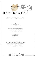 HANDBOOK OF MATHEMATICS FOR ENGINEERS AND ENGINEERING STUDENTS PDF电子版封面 J.CLAUDEL