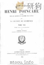 OEUVRES DE HENRI POINCARE TOME 8 PDF电子版封面