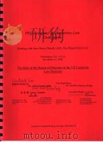THE ROLE OF THE BOARD OF DIRECTORS IN THE US CORPORATE LAW STRUCTURE     PDF电子版封面     