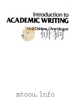 INTRODUCTION TO ACADEMIC WRITING 1988 PDF电子版封面 0201145073