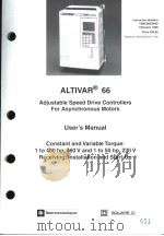 ALTIVAR 66 ADJUSTABLE SPEED DRIVE CONTROLLERS FOR ASYNCHRONOUS MOTORS PDF电子版封面