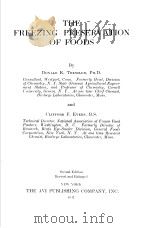 THE FREEZING PRESERVATION OF FOODS PDF电子版封面