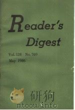 READER'S DIGEST  VOL.128  NO.769  MAY 1986     PDF电子版封面     