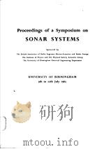 PROCEEDIGS OF A SYMPOSIUM ON SONAR SYSTEMS PDF电子版封面