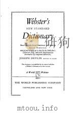 WEBSTER'S DICTIONARY PDF电子版封面 NOAH WEBSTER