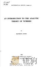 AN INTRODUCTION TO THE ANALYTIC THEORY OF NUMBERS PDF电子版封面 RAYMOND AYOUB