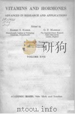VITAMINS AND HORMONES VOLUME XVII     PDF电子版封面    ROBERT S.HARRIS  G.F.MARRIAN 