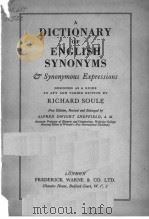 A DICTIONARY OF ENGLISH SYNONYMS PDF电子版封面 RICHARD SOULE
