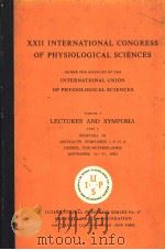 XXII INTERNATIONAL CONGRESS OF PHYSIOLOGICAL SCIENCES VOLUME 1 PART 1 PDF电子版封面