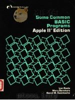 SOME COMMON BASIC PROGRAMS APPLE Ⅱ EDITION PDF电子版封面 0931988683