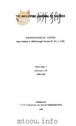 THE PHILIPPINE JOURNAL OF SCIENCE  VOLUME 1     PDF电子版封面     