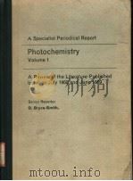 PHOTOCHEMISTRY VOLUME 1 PDF电子版封面