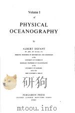 PHYSICAL OCEANOGRAPHY OF VOLUME 1 PDF电子版封面 ALBERT DEFANT