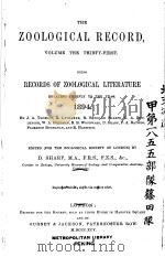 THE ZOOLOGICAL RECORD  1894  VOLUME 31     PDF电子版封面     