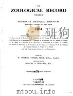 THE ZOOLOGICAL RECORD 1961 VOLUME 98 PDF电子版封面 H.GWYNNE VEVERS