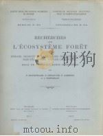 RECHERCHES SUR L‘ECOSYSTEME FORET PDF电子版封面