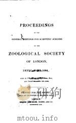 PROCEEDINGS OF THE GENERAL MEETINGS FOR SCIENTIFIC BUSINESS OF THE ZOOLOGICAL SOCIETY OF LONDON PAR 1932 PDF电子版封面
