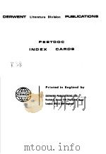 DERWENT LITERATURE DIVIAION PUBLICATIONS PESTDOC INDEX CAROS PDF电子版封面