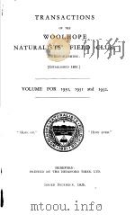 TRANSACTIONS OF THE WOOLHOPE NATURALISTS‘FIELD CLUB VOLUME FOR 1930,1931 AND 1932 1930 PDF电子版封面
