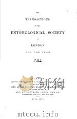 THE TRANSACTIONS OF THE ENTOMOLOGICAL SOCIETY OF LONDON  1911年（ PDF版）