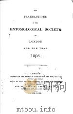 THE TRANSACTIONS OF THE ENTOMOLOGICAL SOCIETY OF LONDON  1905年（ PDF版）