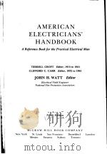 AMERICAN ELECTRICIANS‘HANDBOOK A REFERENCE BOOK FOR THE PRACTICAL ELECTRICAL MAN NINTH EDITION PDF电子版封面