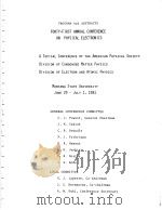 PROGRAM AND ABSTRACTS FORTIETH ANNUAL CONFERENCE ON PHYSICAL ELECTRONICS JUNE 29-JULY 1 1981（ PDF版）