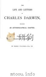 THE LIFE AND LETTERS OF CHARLES DARWIN VOL.3 PDF电子版封面