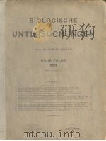BIOLOGISCHE UNTERSUCHUNGEN NEUE FOLGE 8 PDF电子版封面