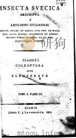 INSECTA SVECICA DESCRIPA A LEONARDO GRLLENHAL CLASSIS I COLEOPTERA SIVE ELEUTERATA TOML I PARS III PDF电子版封面 LEONARDO GRLLENHAL